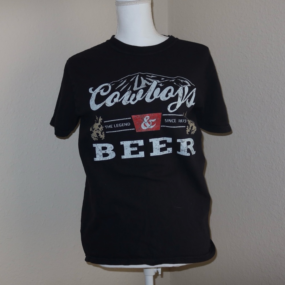 Cowboys & Beer Black T-Shirt